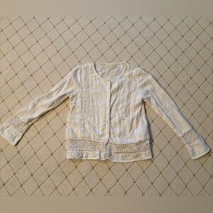 Zara Girls Ivory Embroidered top size 11-12